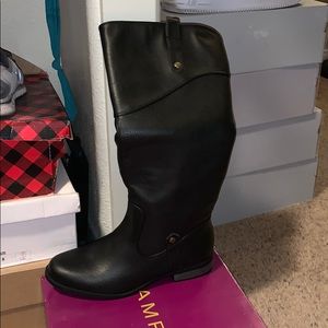 High Black Leather Boot